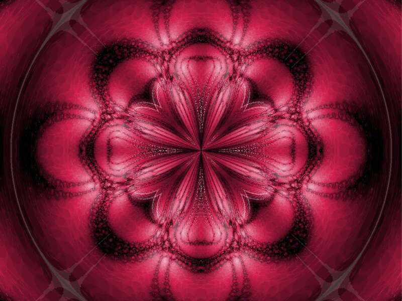 Symmetrical Red Fractal — Hypnotic, Abstract