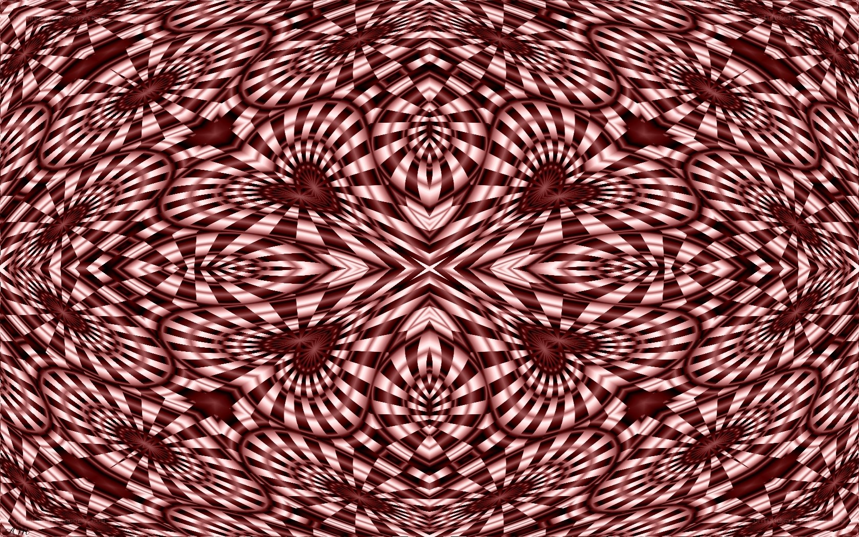 symmetrical red fractal pattern