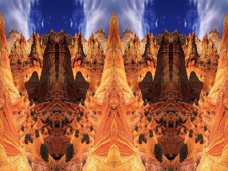 Symmetrical rock formations