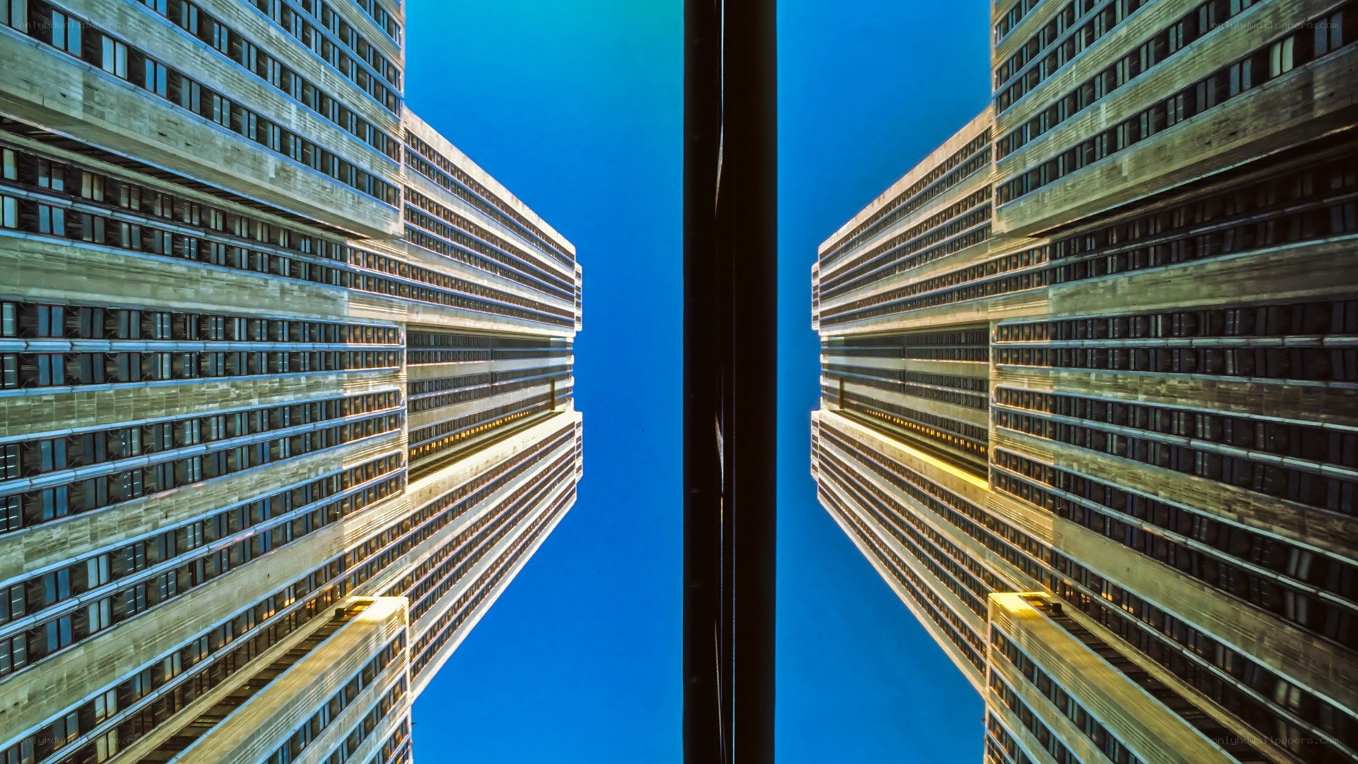 Symmetrical skyscraper view