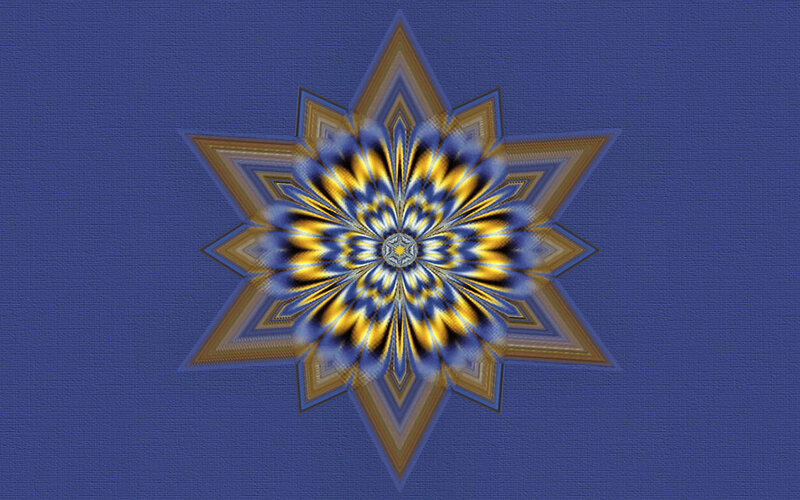 Symmetrical Star Fractal — Blue