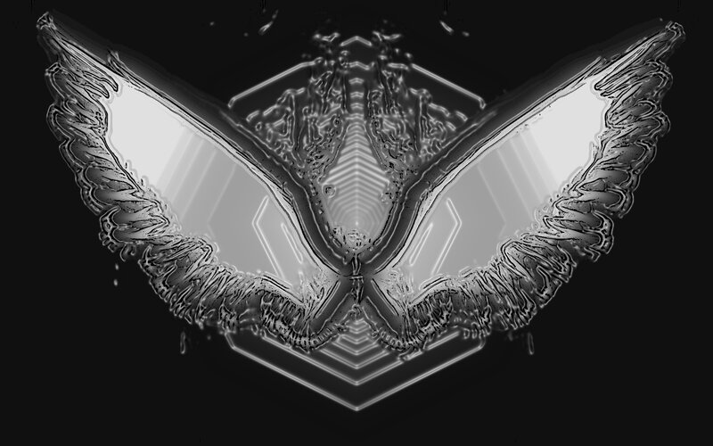 symmetrical winged emblem