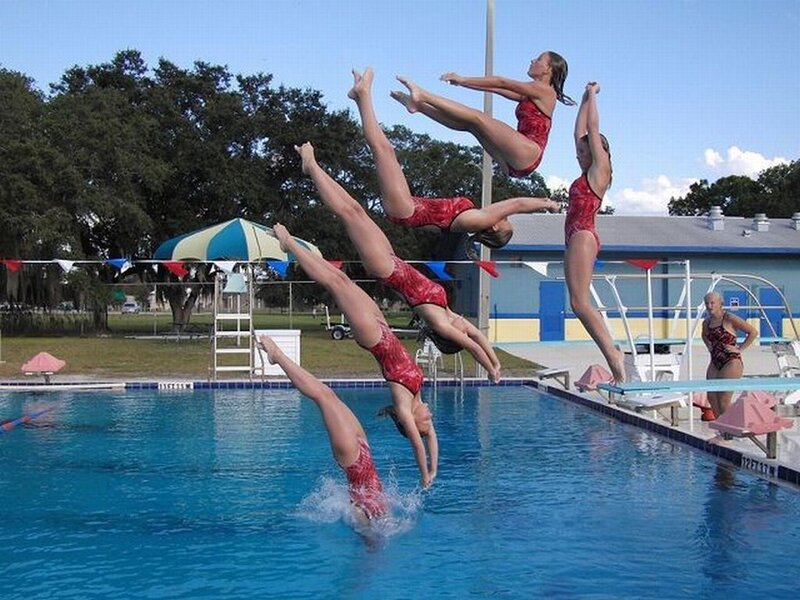 Synchronized Swimmers in Pool