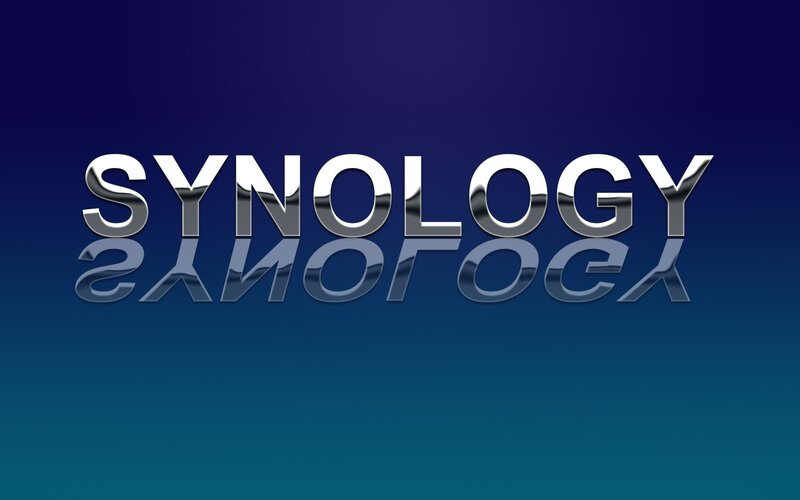 Synology logo on blue background