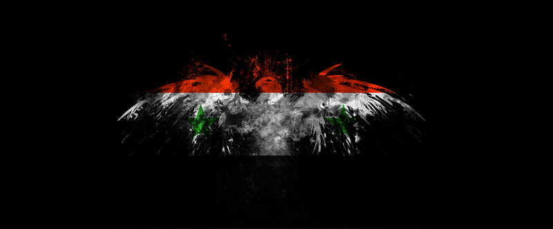 Syrian flag with eagle design