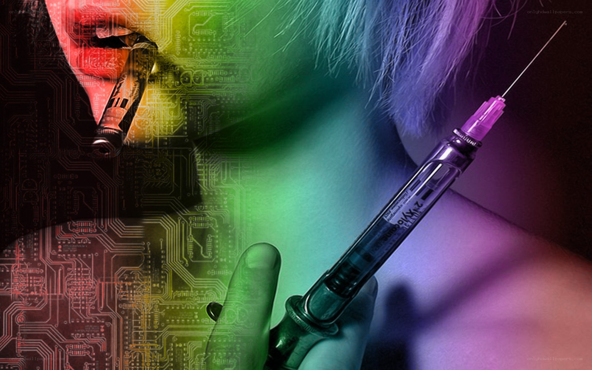 syringe and circuit board
