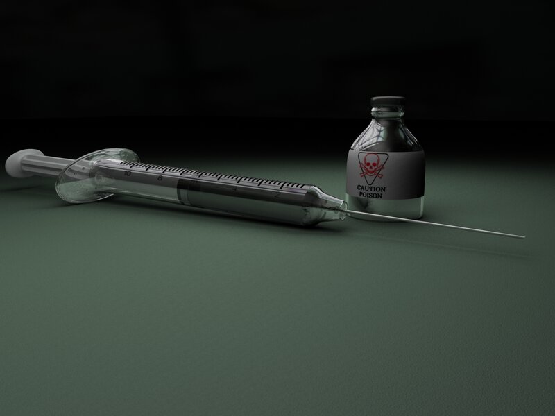 Syringe and poison vial