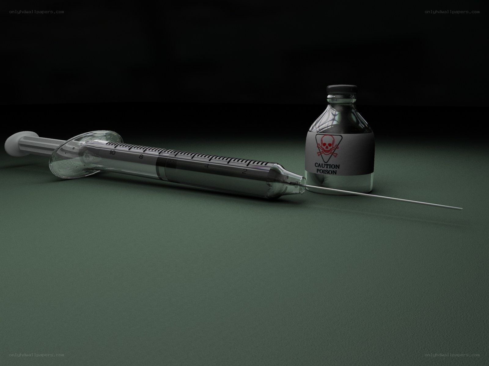 Syringe and poison vial