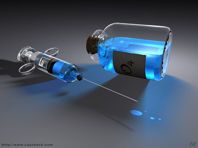 Syringe and Vial — Blue, Clinical