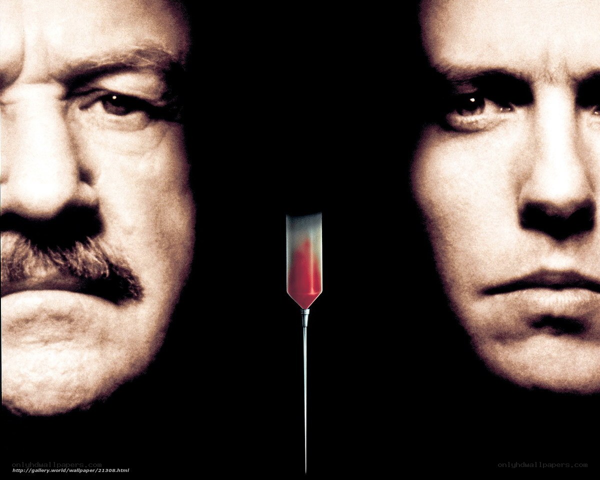 Syringe between two faces