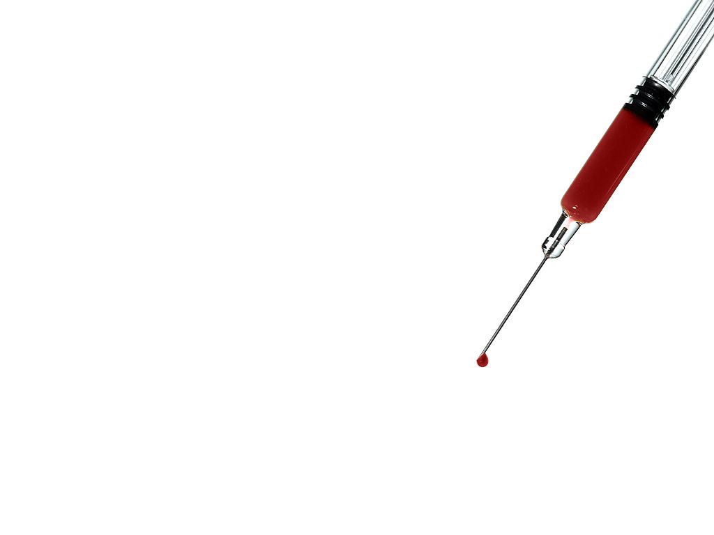syringe with blood drop