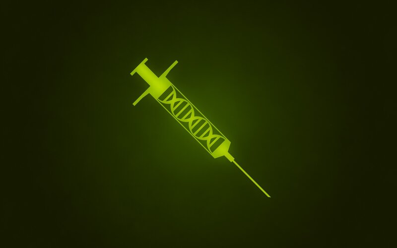 syringe with dna helix