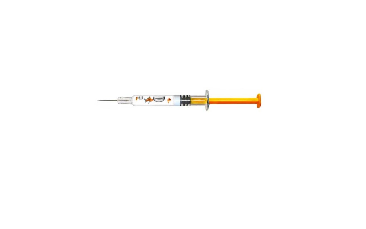 syringe with fish design