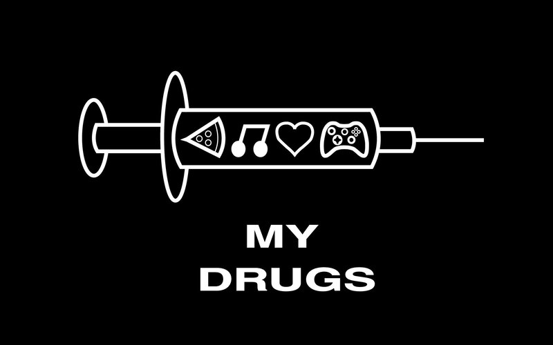 Syringe with Icons — Black, Minimalist