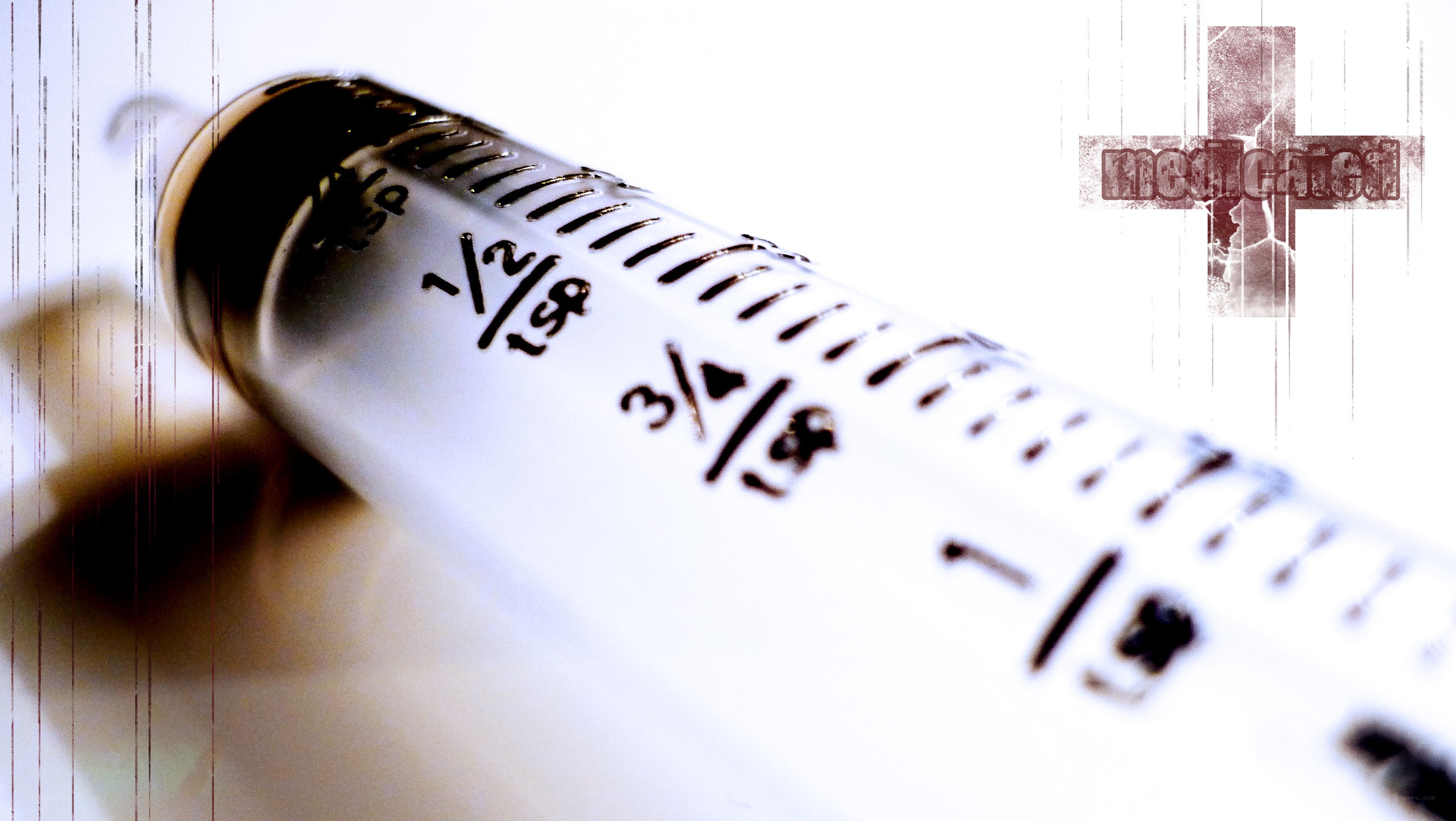 syringe with measurement markings