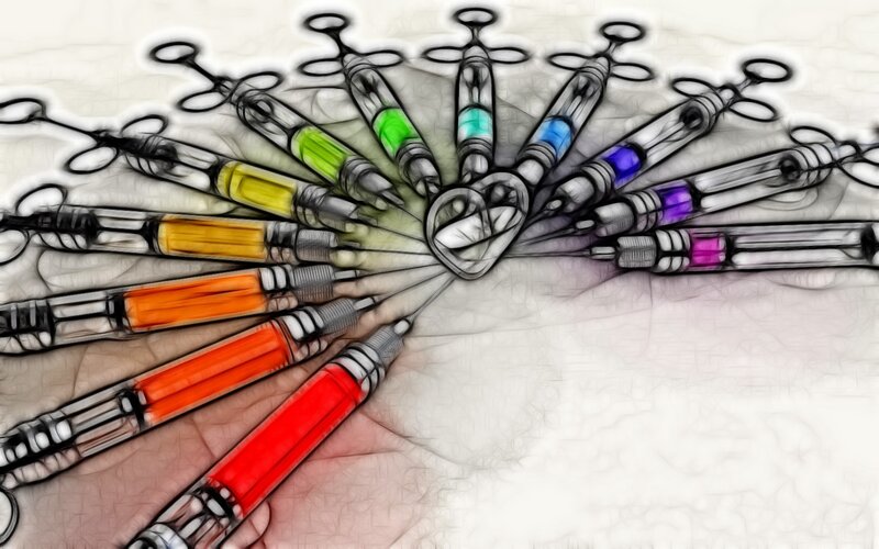 Syringes with Colored Liquid