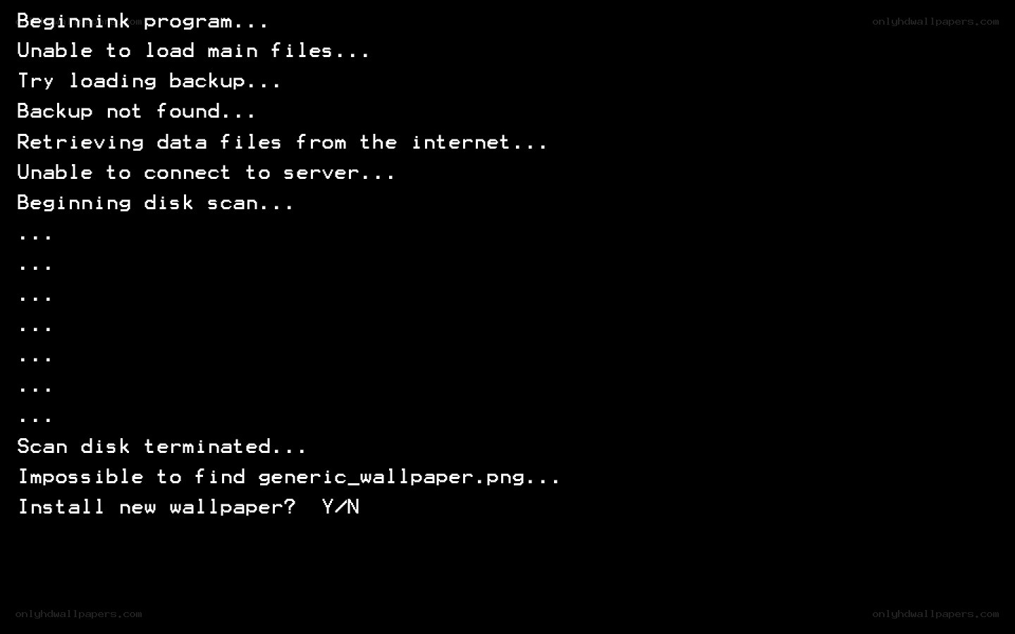 system error screen