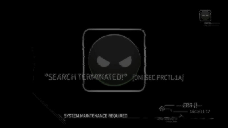 System error screen with alien icon