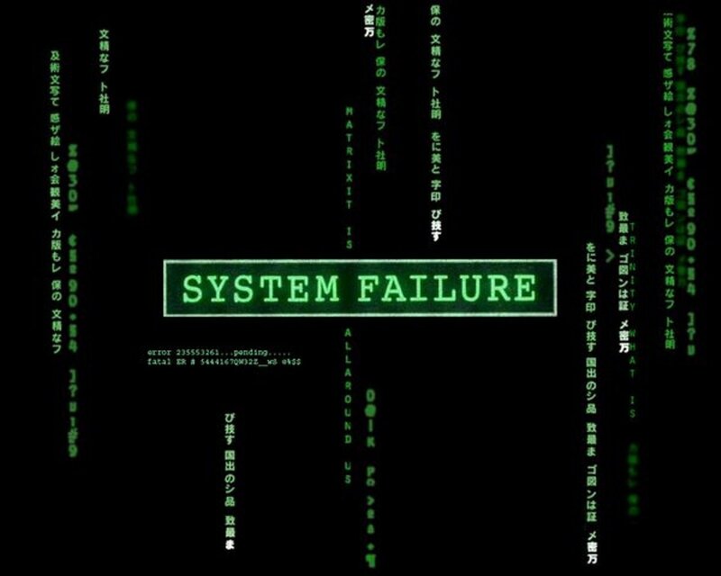 System Failure Error Screen