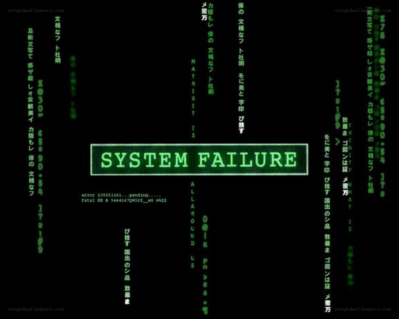System Failure Error Screen