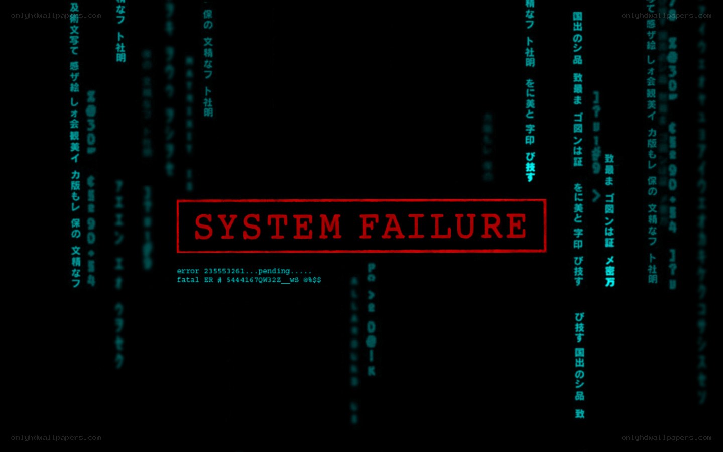 System Failure Error Screen