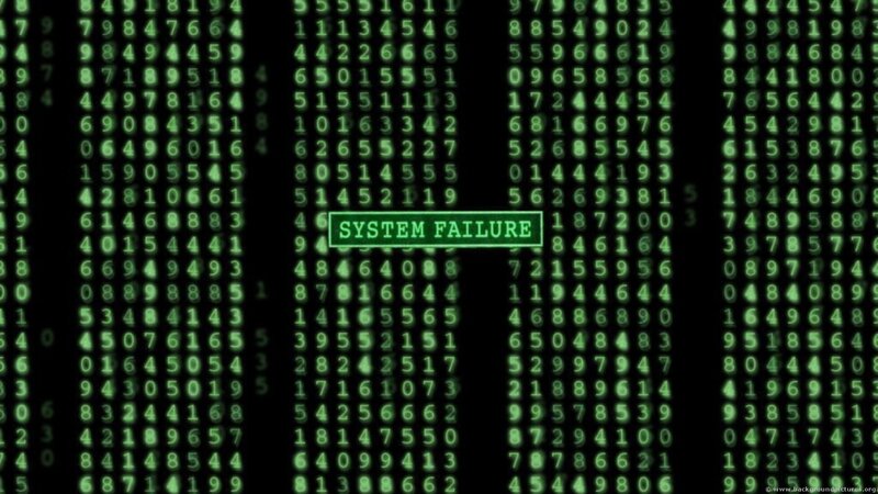 System failure on digital display