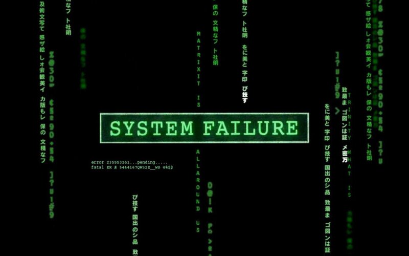 System failure screen