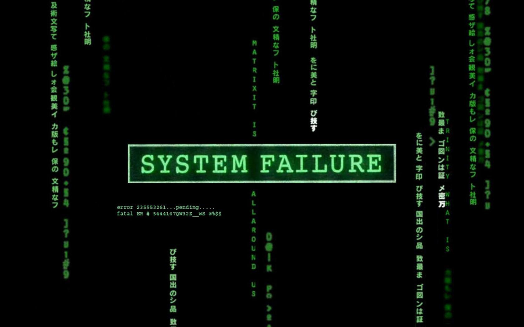 System failure screen