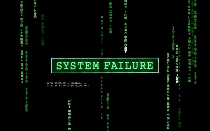 System Failure Screen — Black, Dramatic, Digital Art