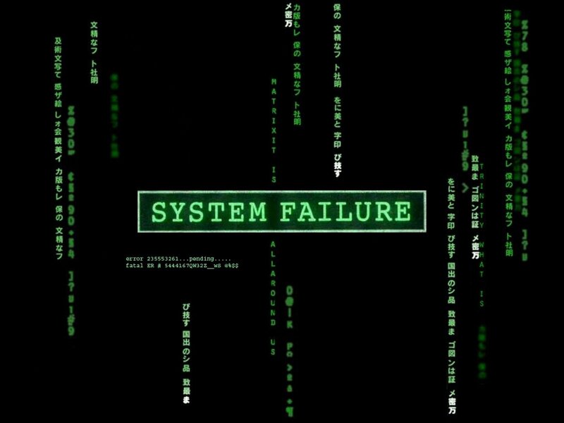 System Failure Screen — Black, Dramatic, Night, Digital Art