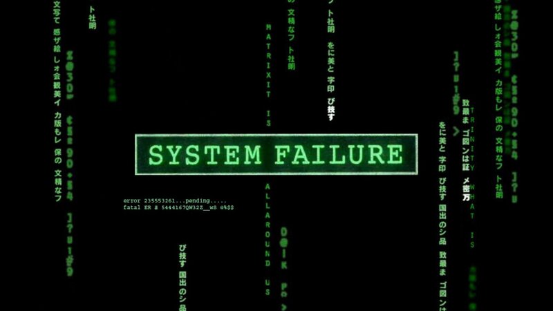 System Failure Screen — Black