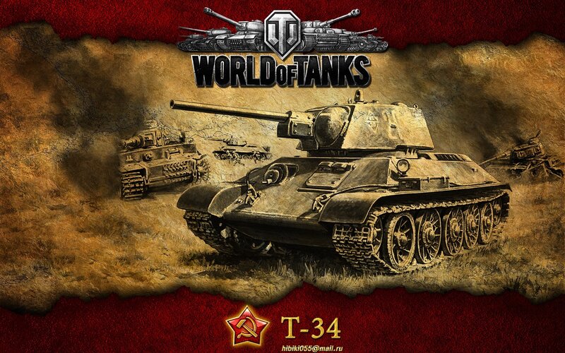 T-34 Tank in Battle — Brown