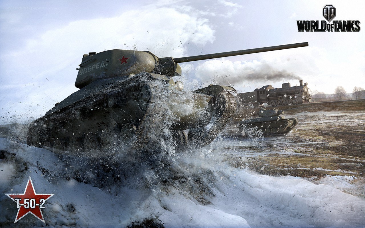 T-50-2 tank in snow