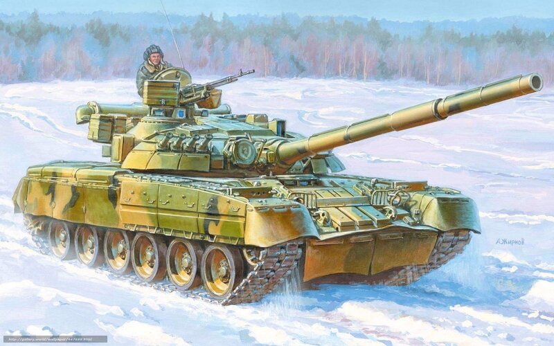T-72 tank in snowy terrain