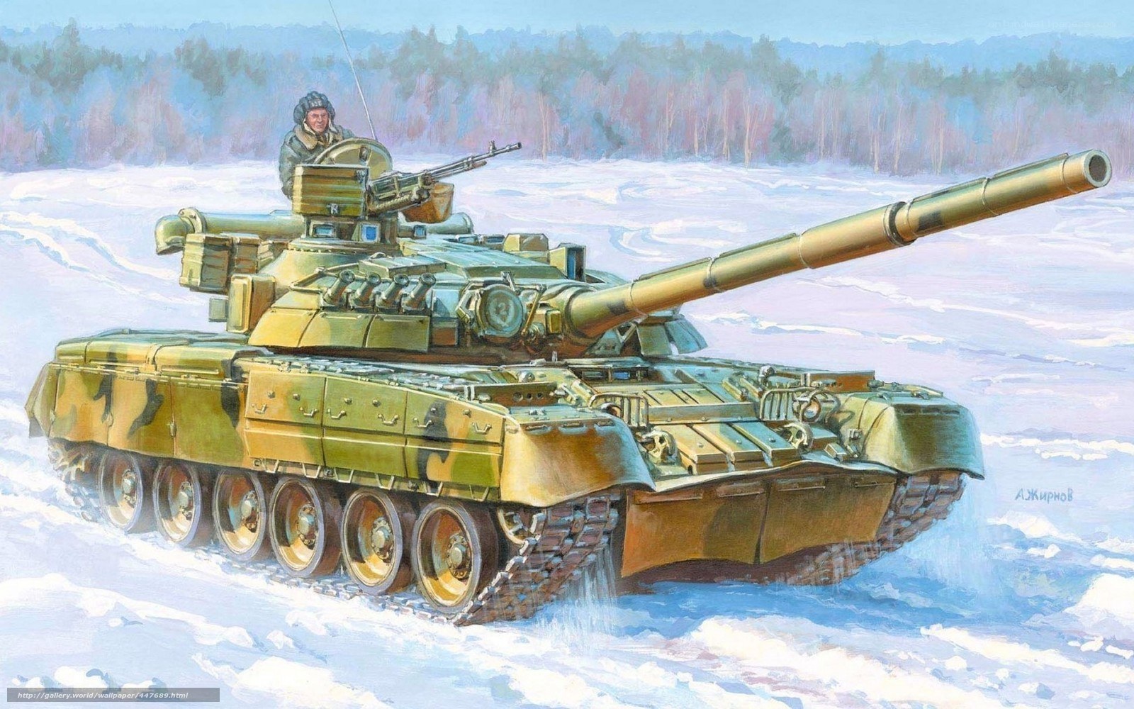 T-72 tank in snowy terrain