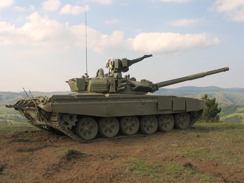 T-72 tank on a hillside