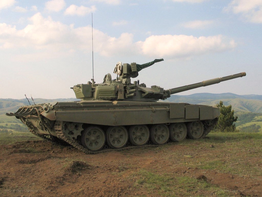 T-72 tank on a hillside
