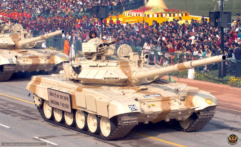 T-90 tanks in parade