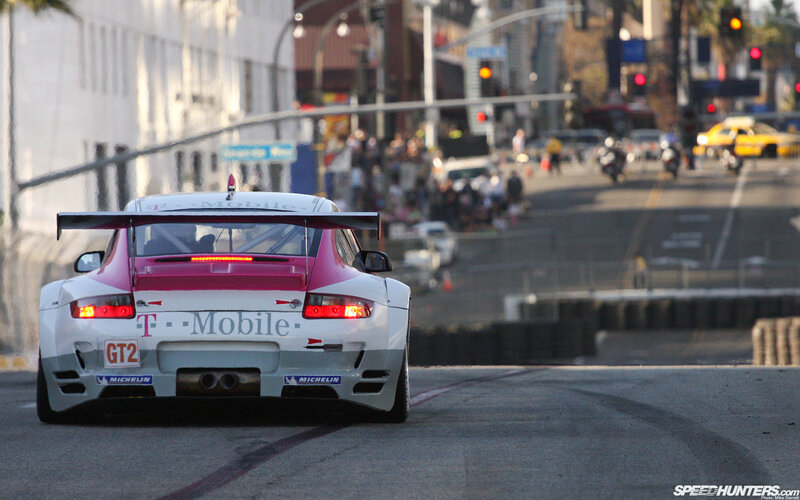 T-Mobile Porsche on city street