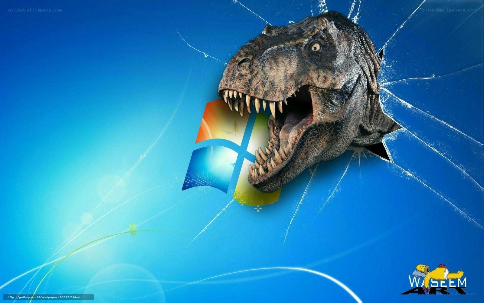 T-Rex breaking through screen