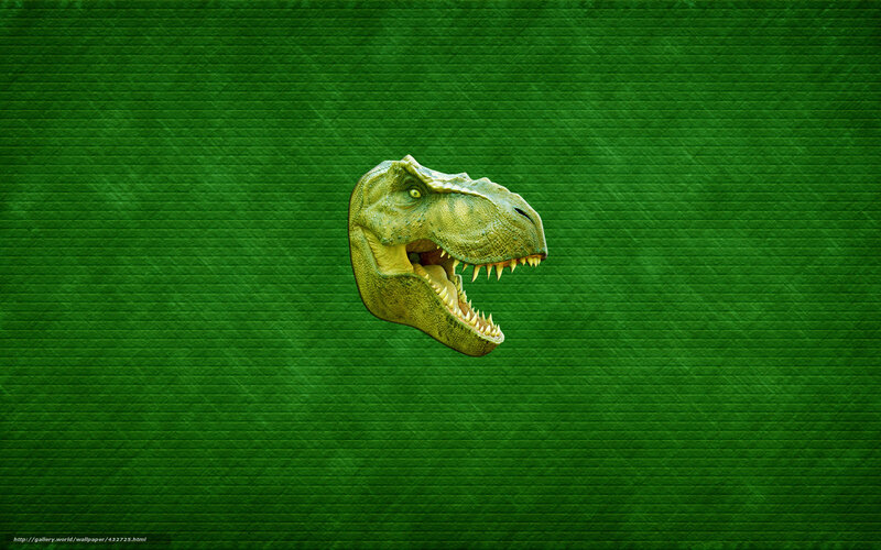 T-Rex head on green background