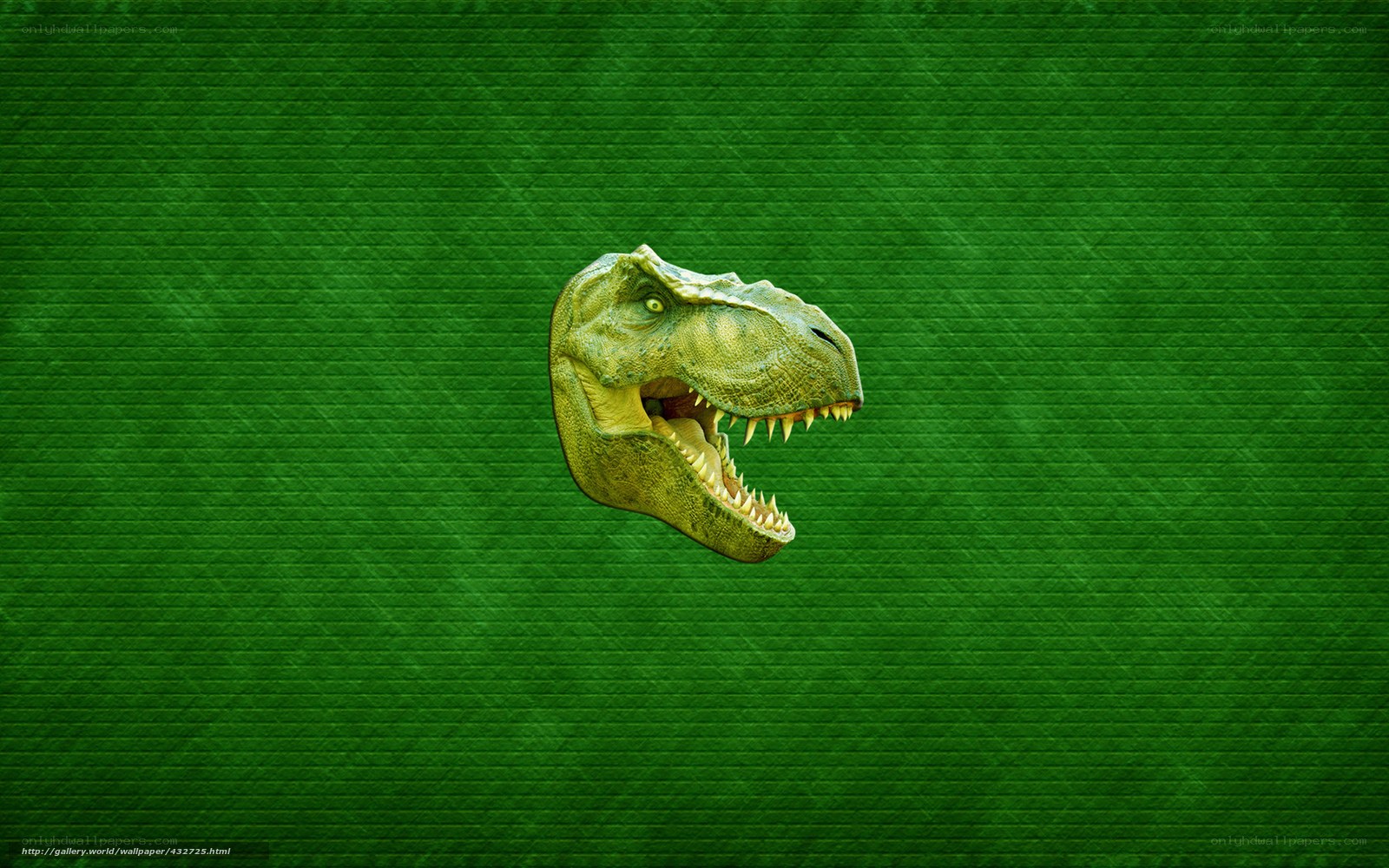 T-Rex head on green background