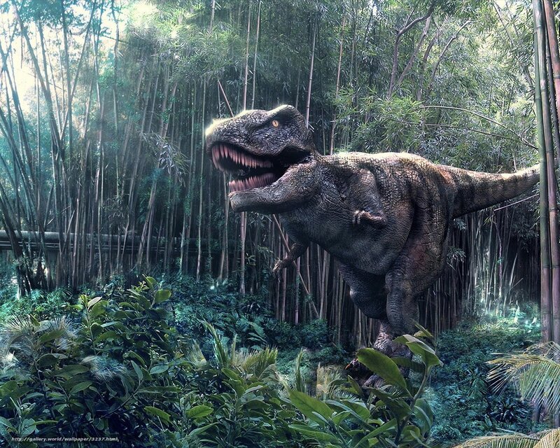 T-Rex in bamboo forest