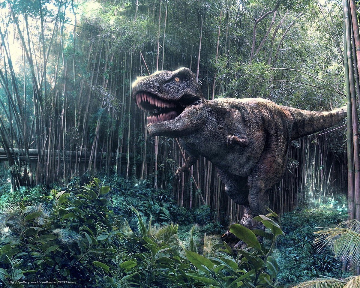 T-Rex in bamboo forest