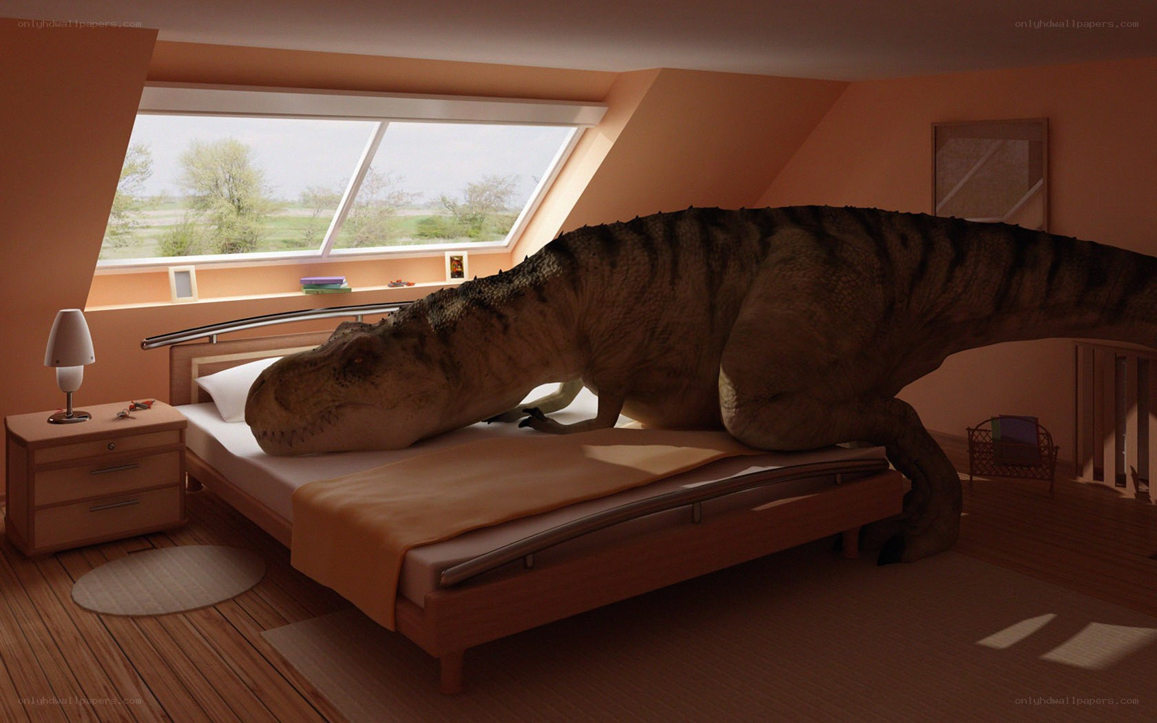 T-Rex in bedroom