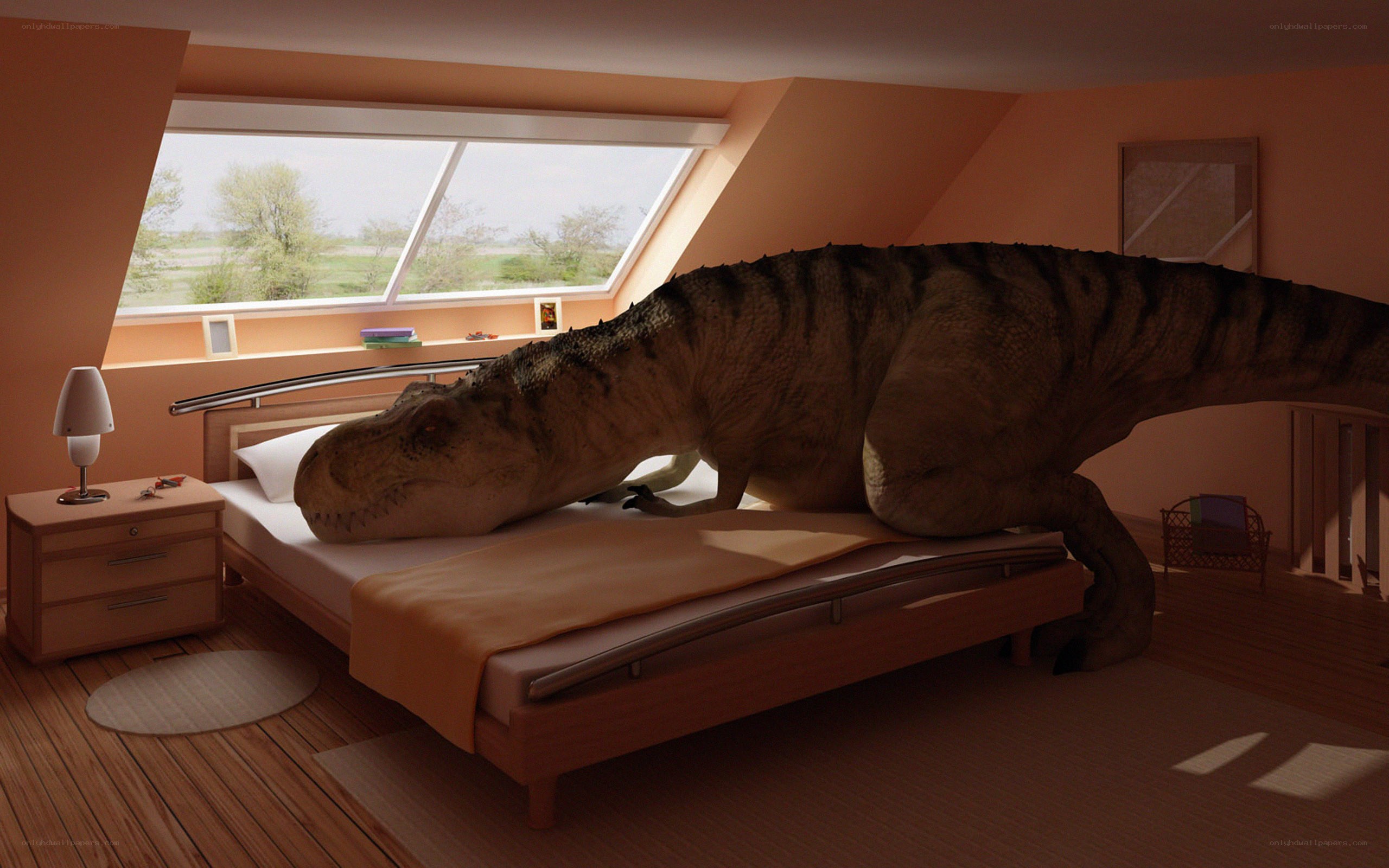 T-Rex in bedroom