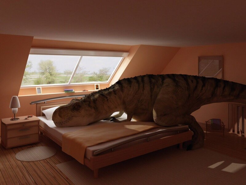 T-Rex in bedroom