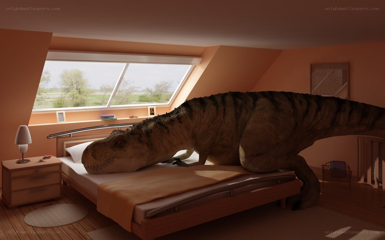 T-Rex in bedroom