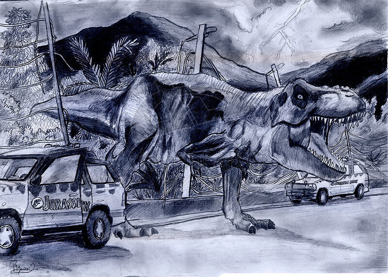 T-Rex in Jurassic Park