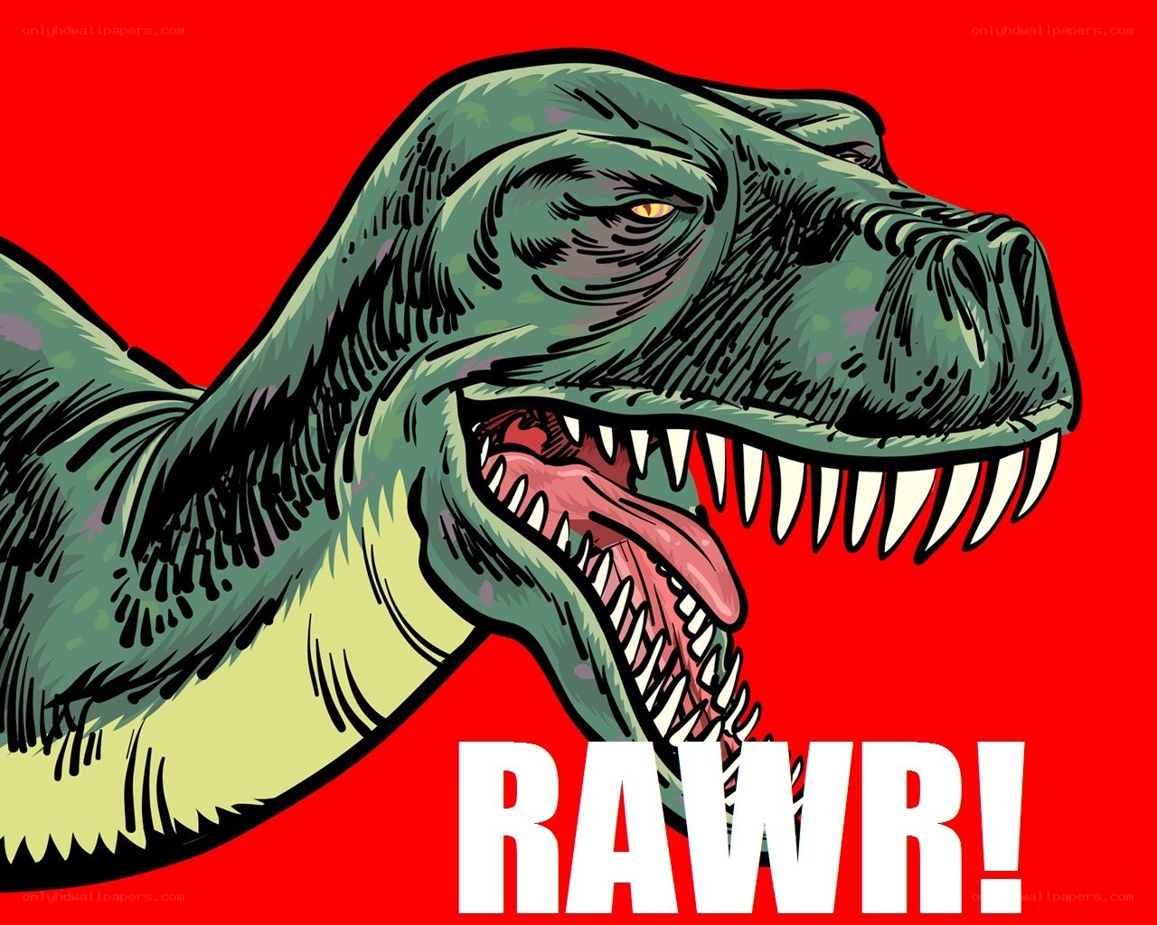 T-Rex roaring cartoon